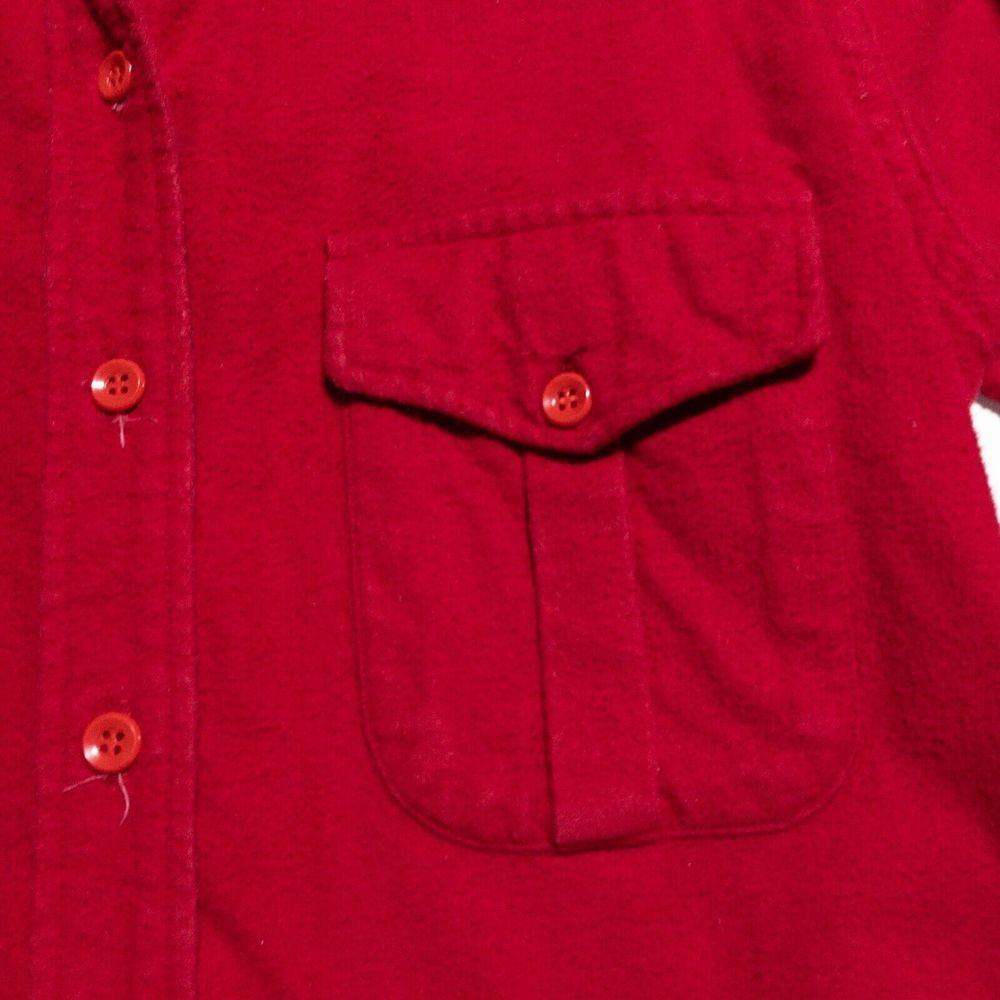 Vintage L.L. Bean Chamois Flannel Women's 12 Heavyweight Red Script Tag 70s - Picture 5 of 7